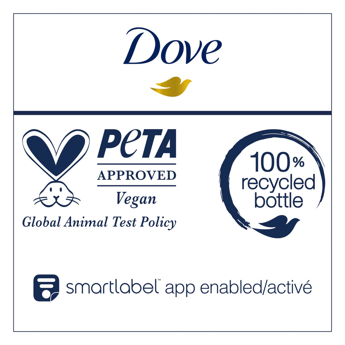 Dove with vanilla and cookie props suggesting warm fragrance and indulgent feel