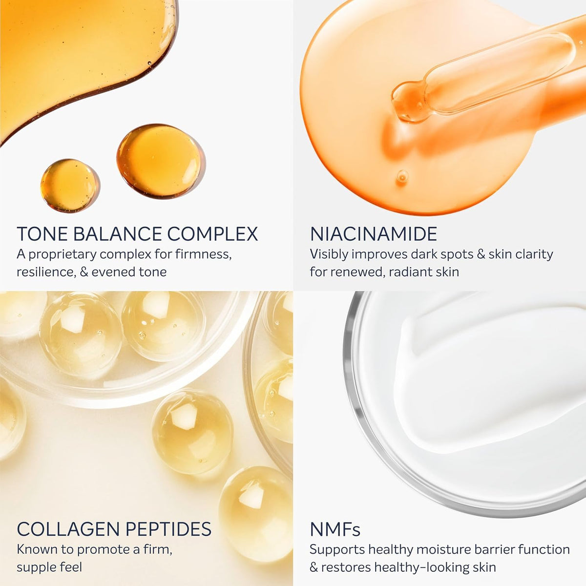 Dove targeted serum with niacinamide and peptides ingredient focus