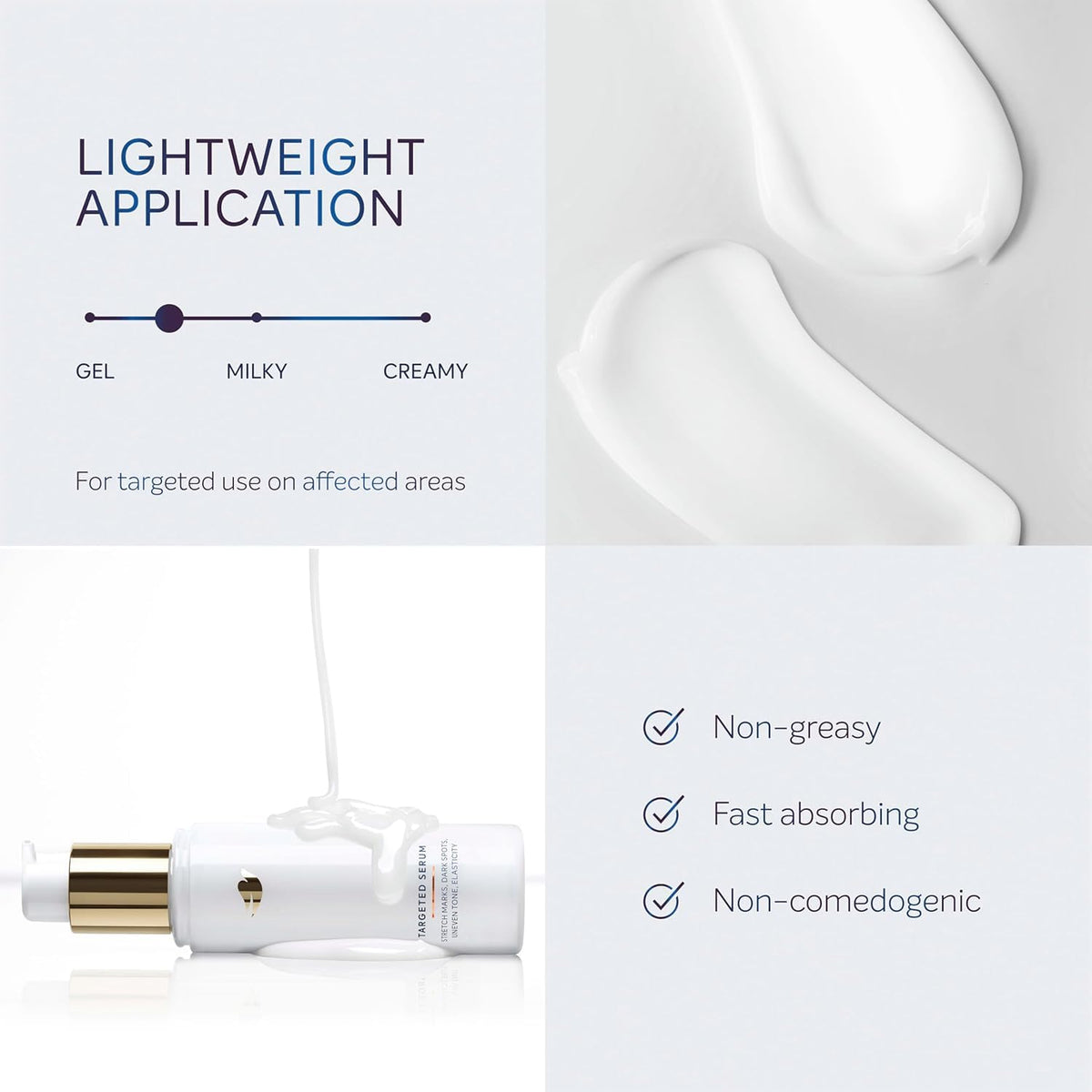 Dove targeted serum next to ruler showing 3.2 oz size and scale