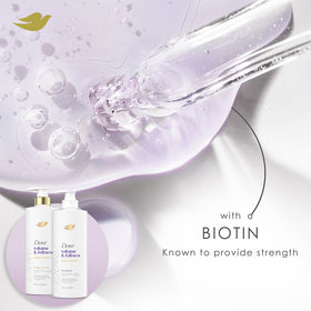 Dove shampoo lather on wet hair demonstrating gentle cleansing and lift