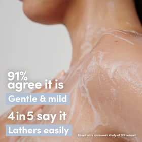 Dove label showing simplified 10-ingredient list and clear transparency
