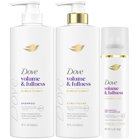 Dove three-piece set front packaging showing full kit and benefits