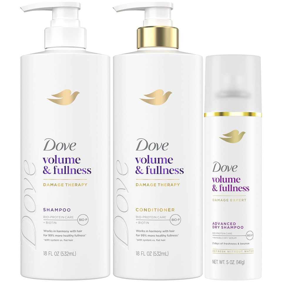 Dove three-piece set front packaging showing full kit and benefits