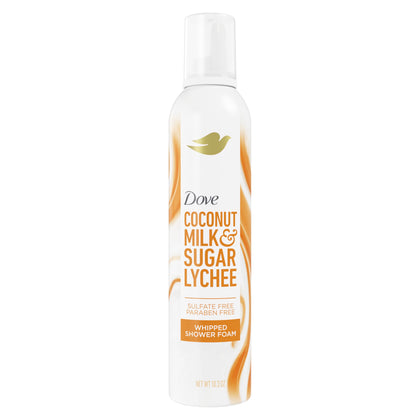 Dove front packaging showing Coconut & Lychee and benefit of soft skin