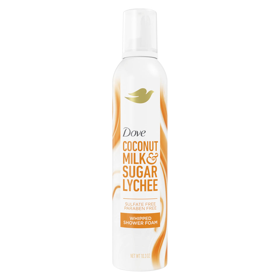 Dove front packaging showing Coconut & Lychee and benefit of soft skin