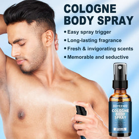 DOYEEWO body spray in hand showing easy application and long-lasting freshness