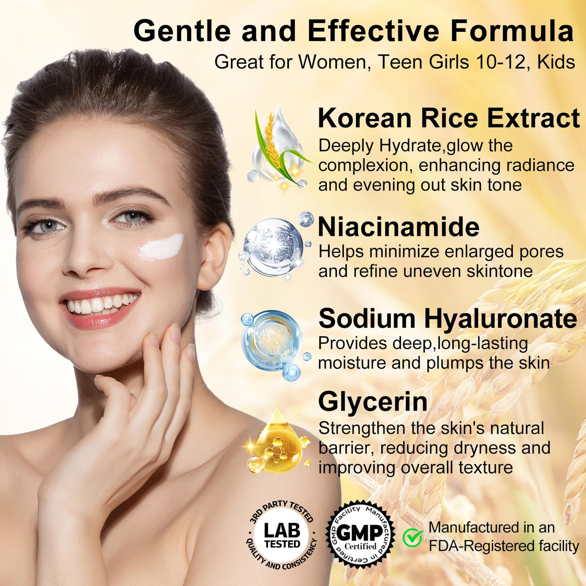 DOYEEWO serum drop close-up highlighting concentrated hydration benefits