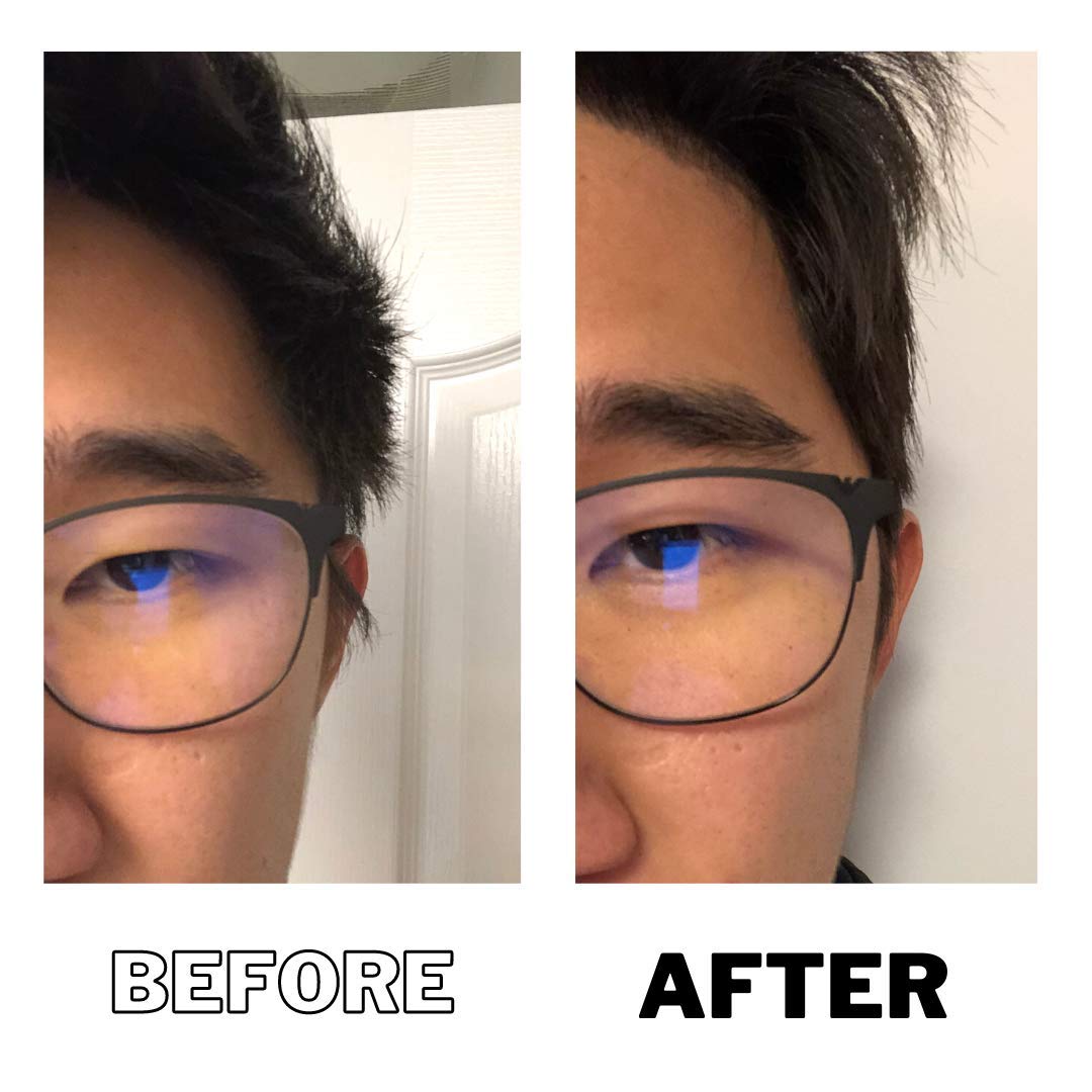 DPERM application on thick hair with brush showing controlled distribution benefit