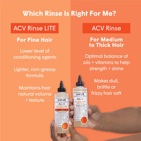 dpHUE in-shower application demonstrating quick rinse-off and fresh hair benefit