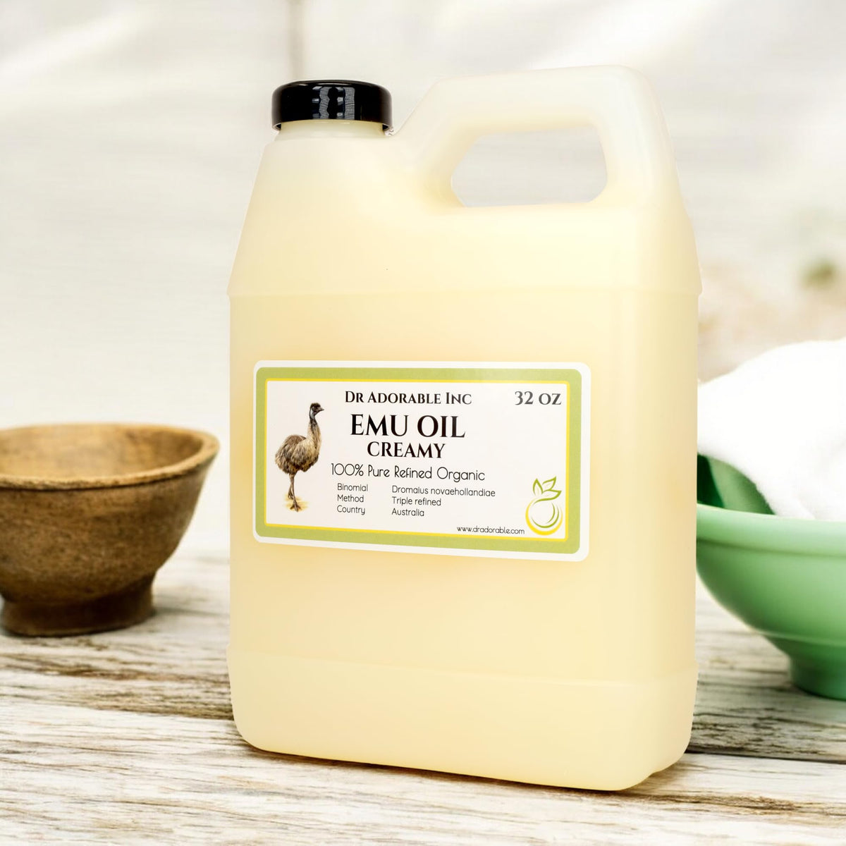 Close-up creamy emu oil texture by Dr Adorable demonstrating smooth absorption