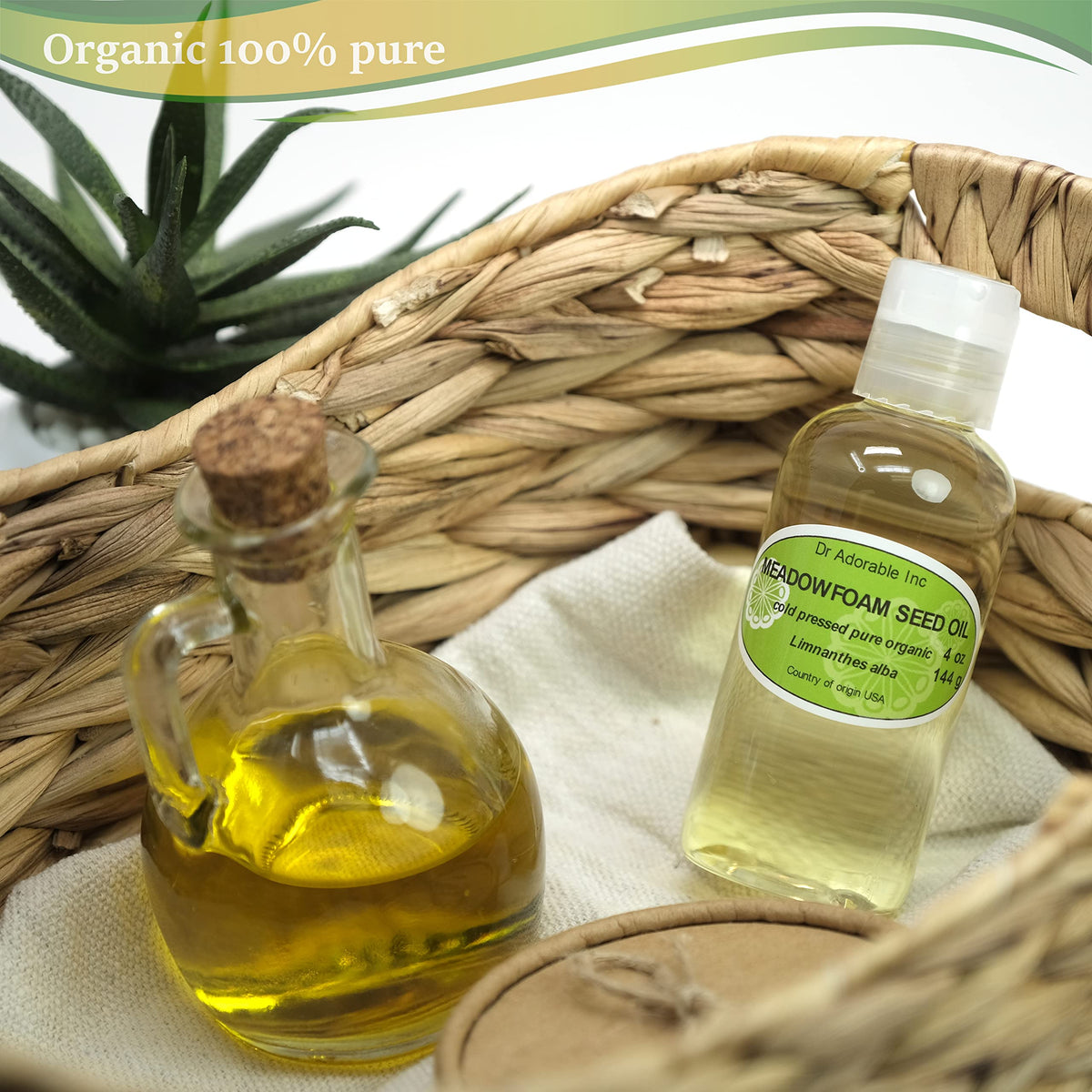 Dr Adorable meadowfoam oil pouring to show light texture and absorption