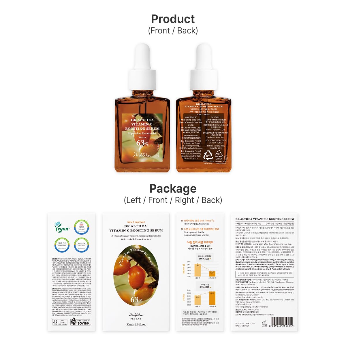 Dr.Althea label and vegan certification, communicates clean formula standards