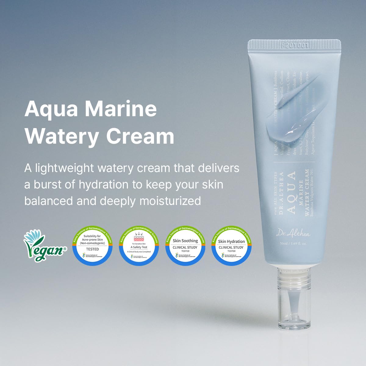Dr.Althea open jar texture highlighting watery cream and quick absorption