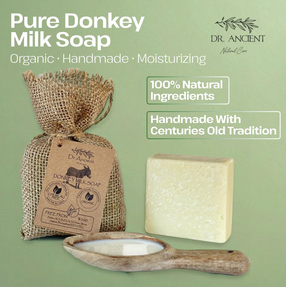 Dr.Ancient close-up texture and lather, illustrates creamy moisturizing feel