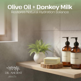 Dr.Ancient label close-up listing ingredients, emphasizes simple formulation