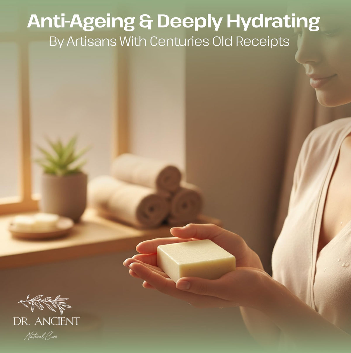 Dr.Ancient soap on ventilated dish, demonstrates storage to prolong lifespan