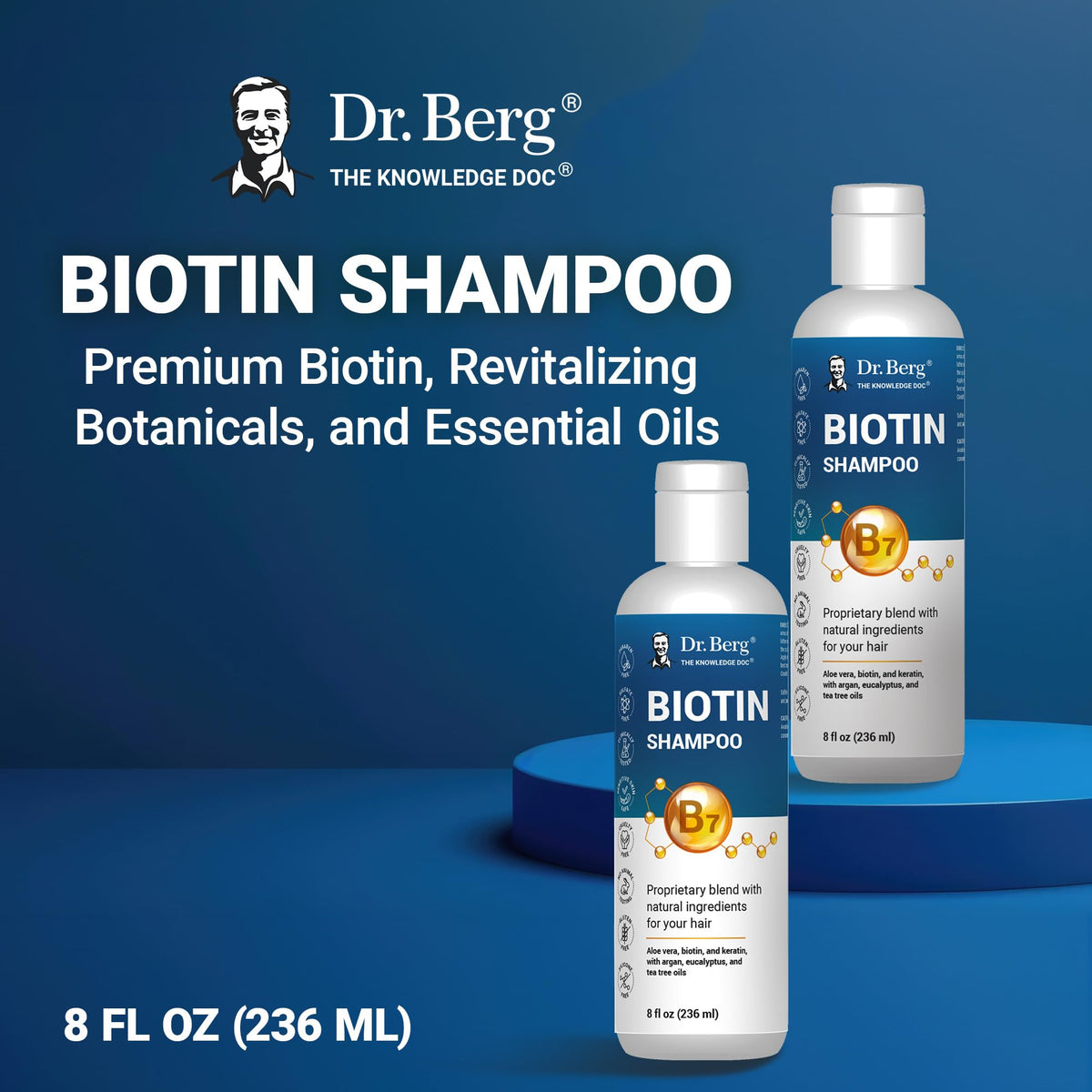 Dr. Berg bottle with argan oil and botanicals showing nourishing ingredients