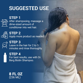 Dr. Berg conditioner on bathroom shelf showing everyday styling appeal