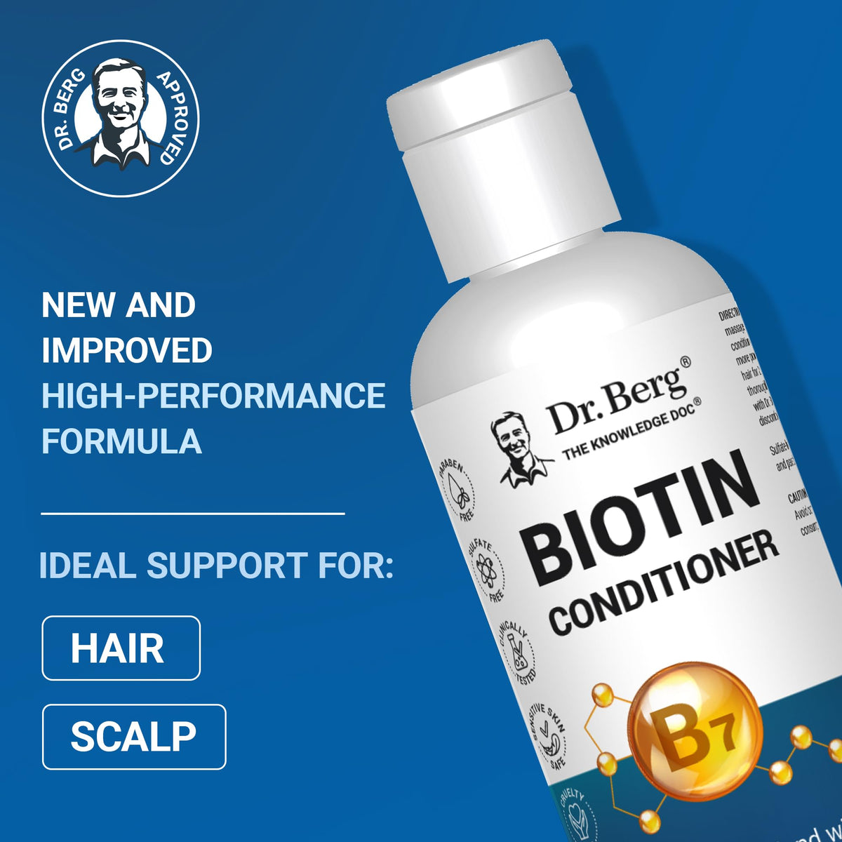 Dr. Berg conditioner pump dispenser and clear ingredient label detail
