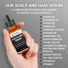 Before and after hair ends with Dr. Berg serum highlighting smoother, shinier appearance