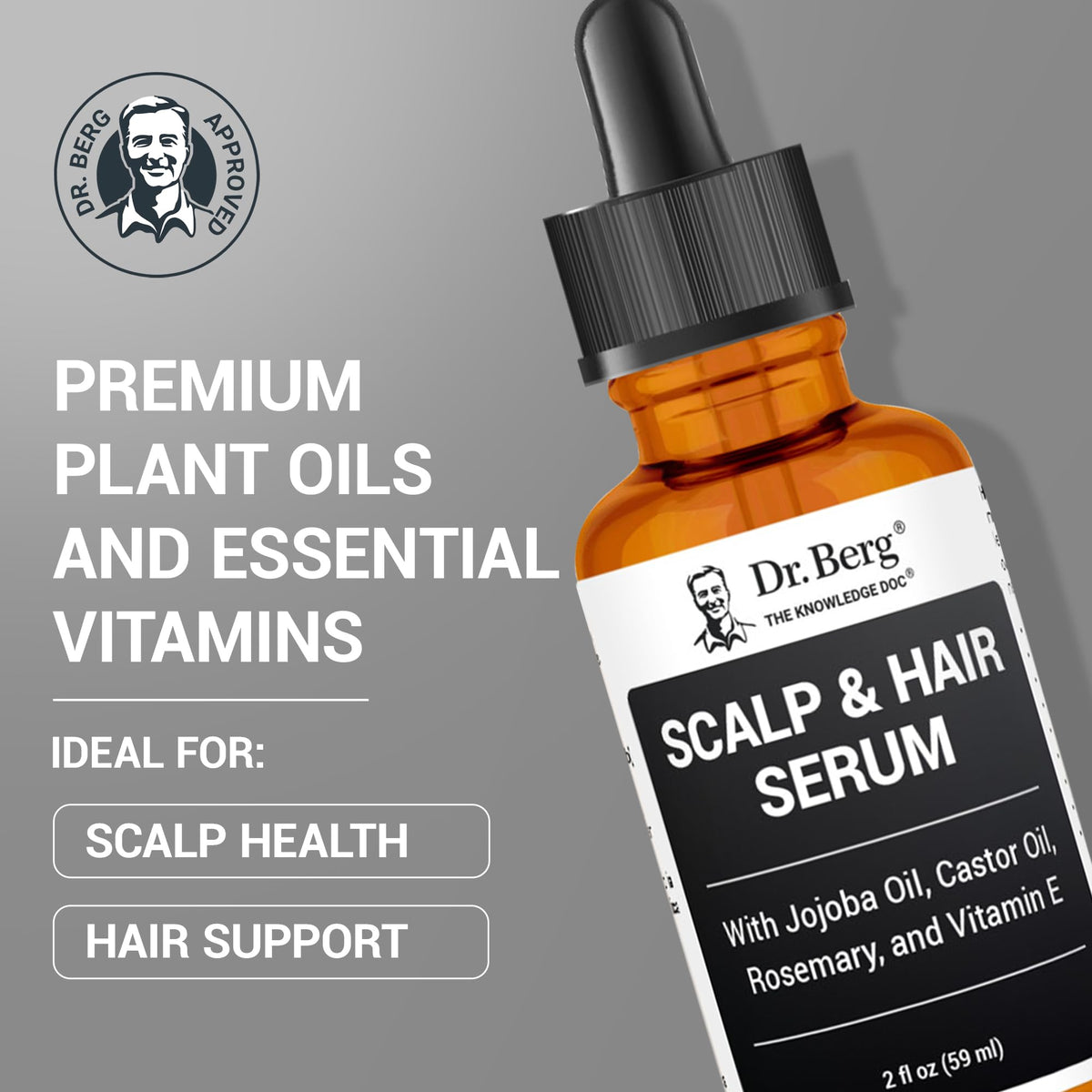 Dr. Berg ingredients flatlay with castor, jojoba and rosemary illustrating natural botanicals