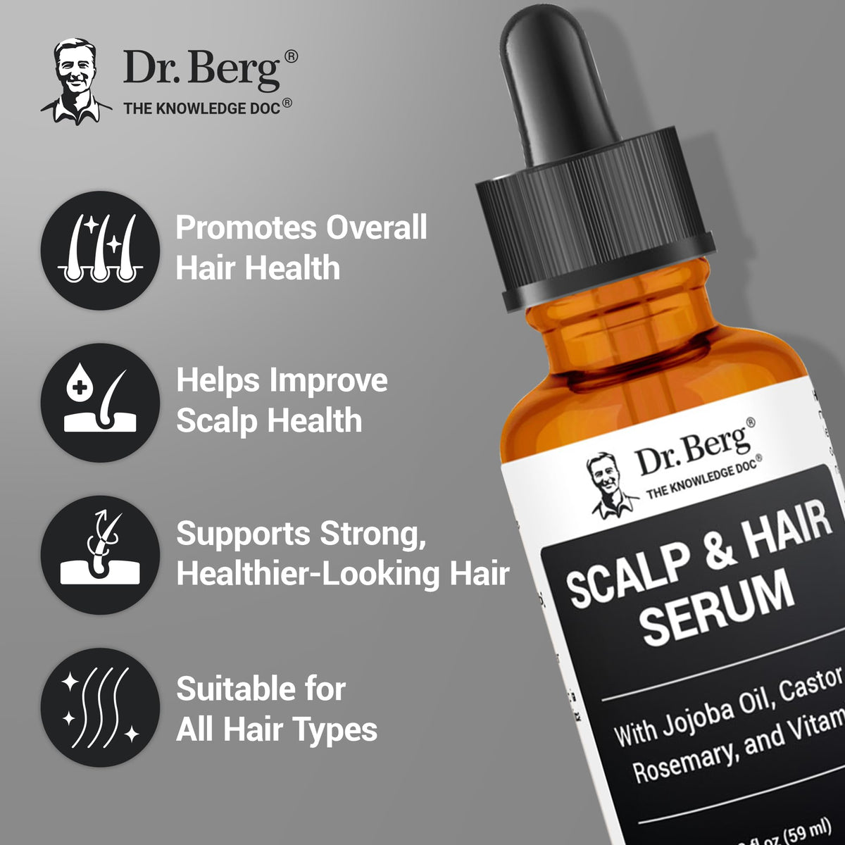 Close-up of Dr. Berg serum texture on skin showing lightweight, non-greasy finish