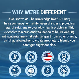 Dr. Berg back label with certifications showing paraben-free benefit