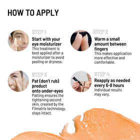 Dr. Brandt application on fingers demonstrating easy warming and patting