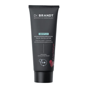 Dr. Brandt front tube view showing product identity and easy use benefit