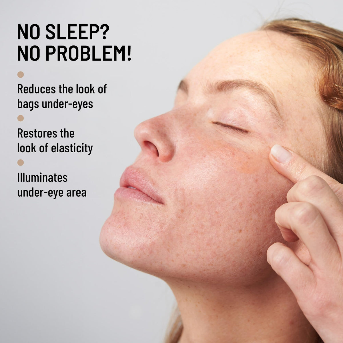Dr. Brandt ingredients label emphasizing caffeine and peptides for depuffing