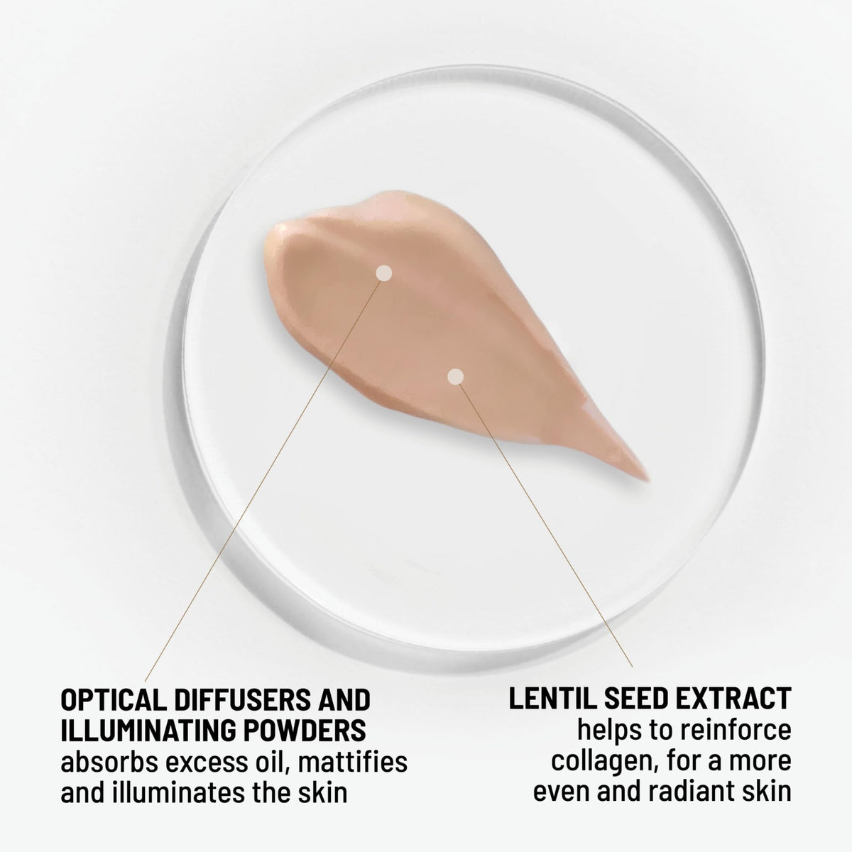 Dr. Brandt before and after face split showing pore blurring and smoother complexion