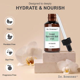 Dr. Brenner ingredients label close-up, showing hyaluronic acid and B5