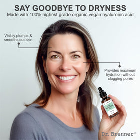 Dr. Brenner serum texture in a small pool, demonstrating lightweight absorbency