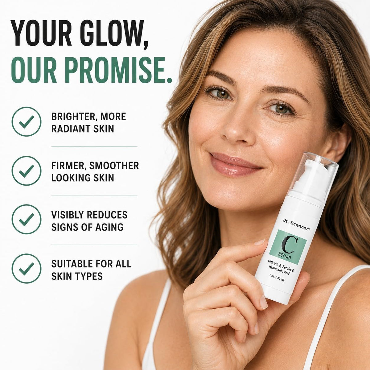 Dr. Brenner texture close-up of serum highlighting lightweight hydration and absorption benefit