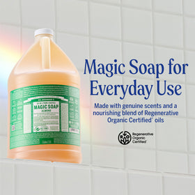 Dr. Bronner's almond soap viscous texture close-up illustrating concentrated formula quality