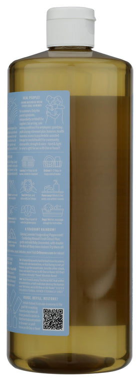 Dr. Bronner's pouring soap to show texture and controlled dispensing