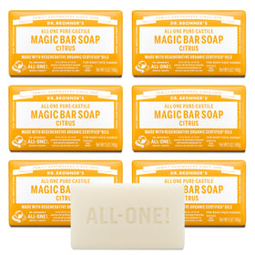 Dr. Bronner's citrus bar front packaging showing clear branding and benefits