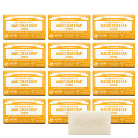 Dr. Bronner's citrus bar front packaging shows product and benefits