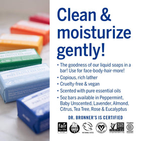 Dr. Bronner's stacked bars display multiple scent options for every preference