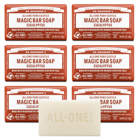 Dr. Bronner's eucalyptus bar front packaging showing branding and scent