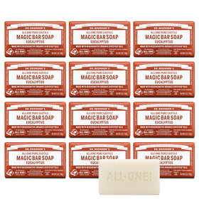 Dr. Bronner's eucalyptus front packaging showing brand and scent, eco benefit