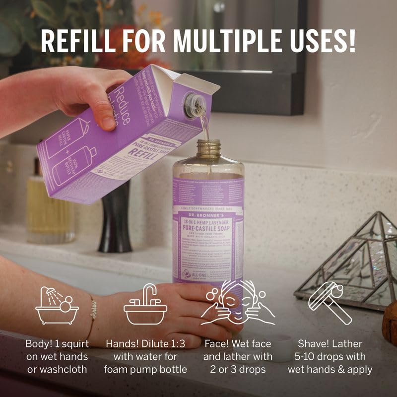 Dr. Bronner's lavender in bathroom lifestyle scene for versatile household use