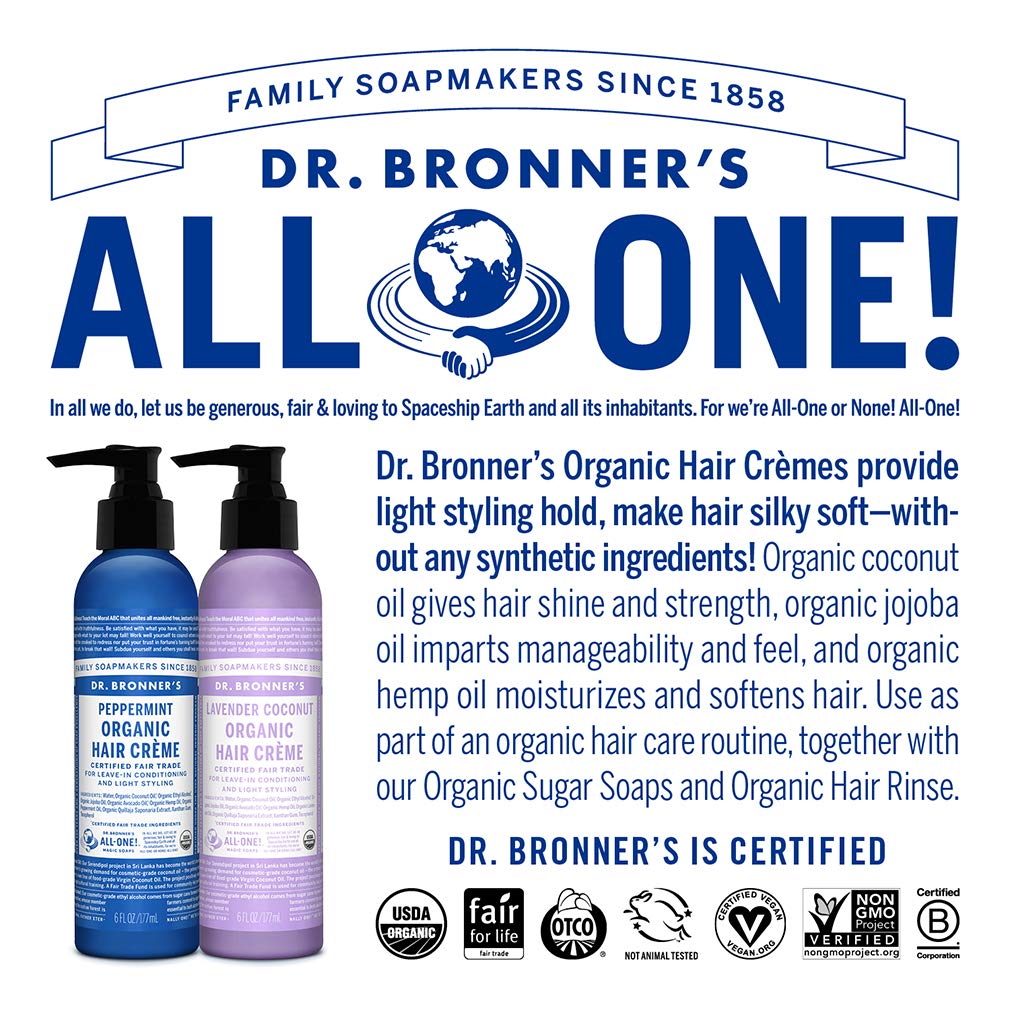 Ingredient label of Dr. Bronner's highlighting organic oils and transparent sourcing