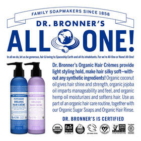 Ingredient label of Dr. Bronner's highlighting organic oils and transparent sourcing