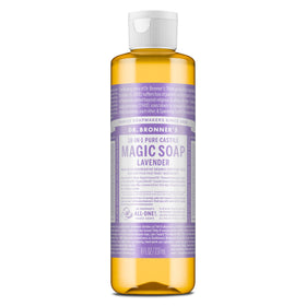 Dr. Bronner's lavender front label showing product and scent benefits