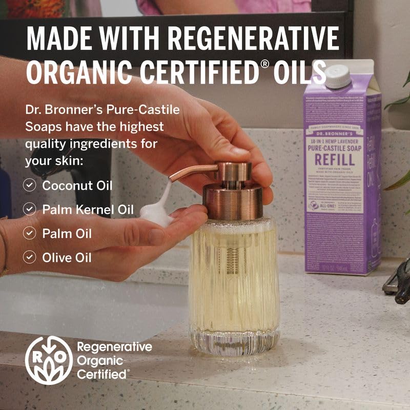 Dr. Bronner's label closeup highlighting organic ingredients and certifications