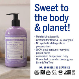 Dr. Bronner's lavender shikakai powder close-up illustrating conditioning botanical