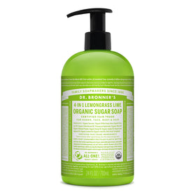 Dr. Bronner's lemongrass front label showing product name and scent benefit