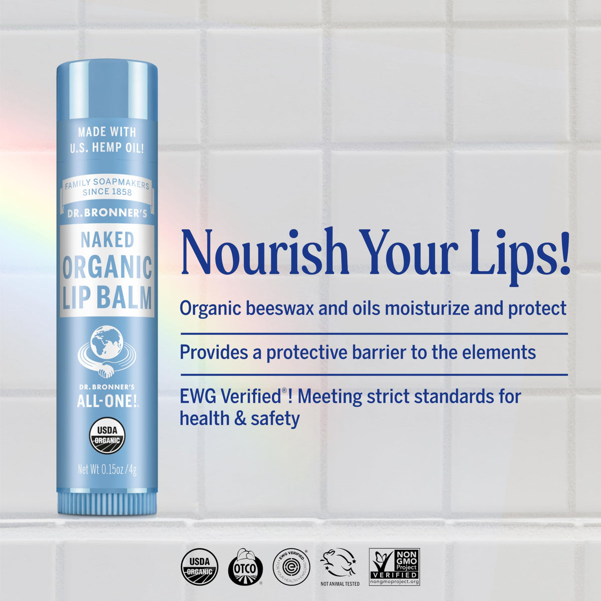 Dr. Bronner's open tube close-up showing smooth balm texture for quick glide