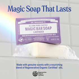 Dr. Bronner's peppermint bar close-up texture illustrating rich lather